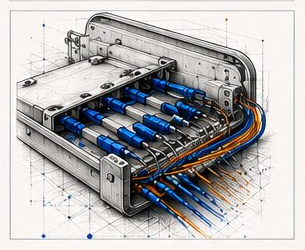 Fiber distribution enclosure with multiple splice trays and fiber routing